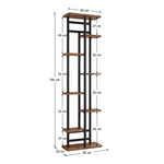 Casa si Gradina - Gradinarit si plante - Plante si ghivece - Ghivece si suporturi - Suport de flori, negru/lemn rustic, LEDOR TIP 4 - Infinity.ro