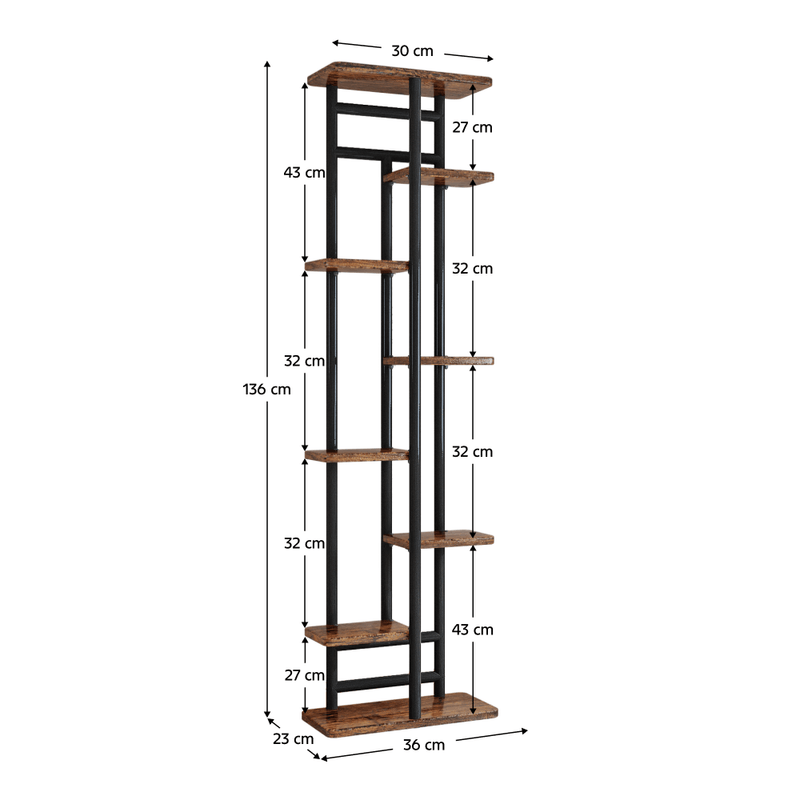 Casa si Gradina - Gradinarit si plante - Plante si ghivece - Ghivece si suporturi - Suport de flori, negru/lemn rustic, LEDOR TIP 4 - Infinity.ro