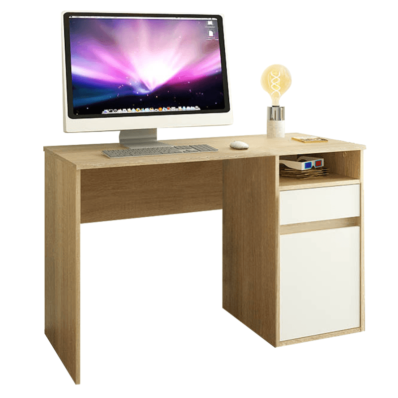 Casa si Gradina - Mobilier - Mese si birouri - Birouri - Masa pentru calculator, stejar sonoma/alb, BILI NEW - Infinity.ro
