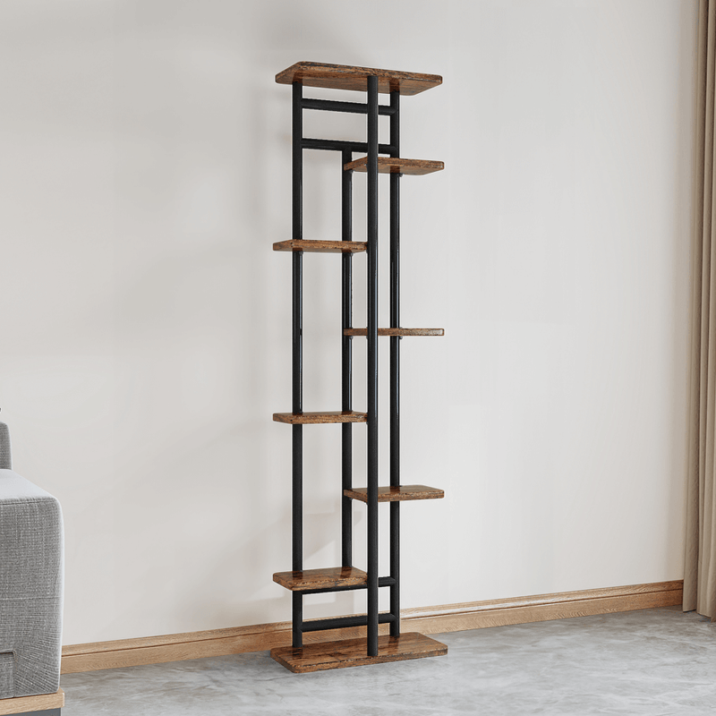 Casa si Gradina - Gradinarit si plante - Plante si ghivece - Ghivece si suporturi - Suport de flori, negru/lemn rustic, LEDOR TIP 4 - Infinity.ro