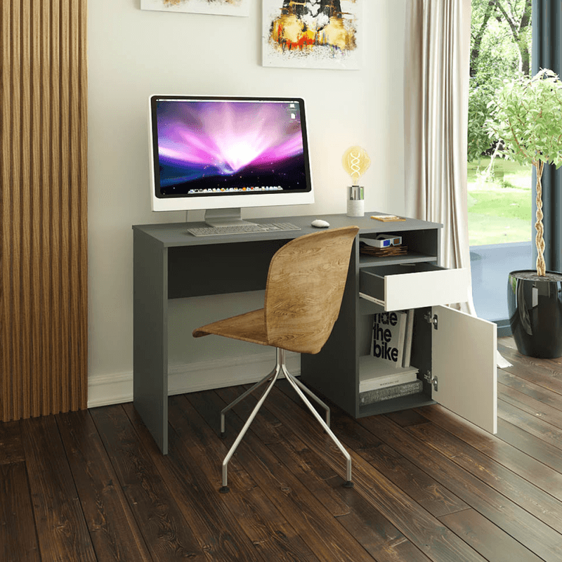 Casa si Gradina - Mobilier - Mese si birouri - Birouri - Masa pentru calculator, grafit/alb, BILI NEW - Infinity.ro