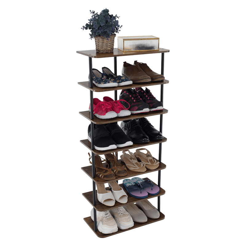 Casa si Gradina - Mobilier - Biblioteci si rafturi - Etajere - Raft multifunctional, negru/lemn rustic, ETUDA TIP 2 - Infinity.ro