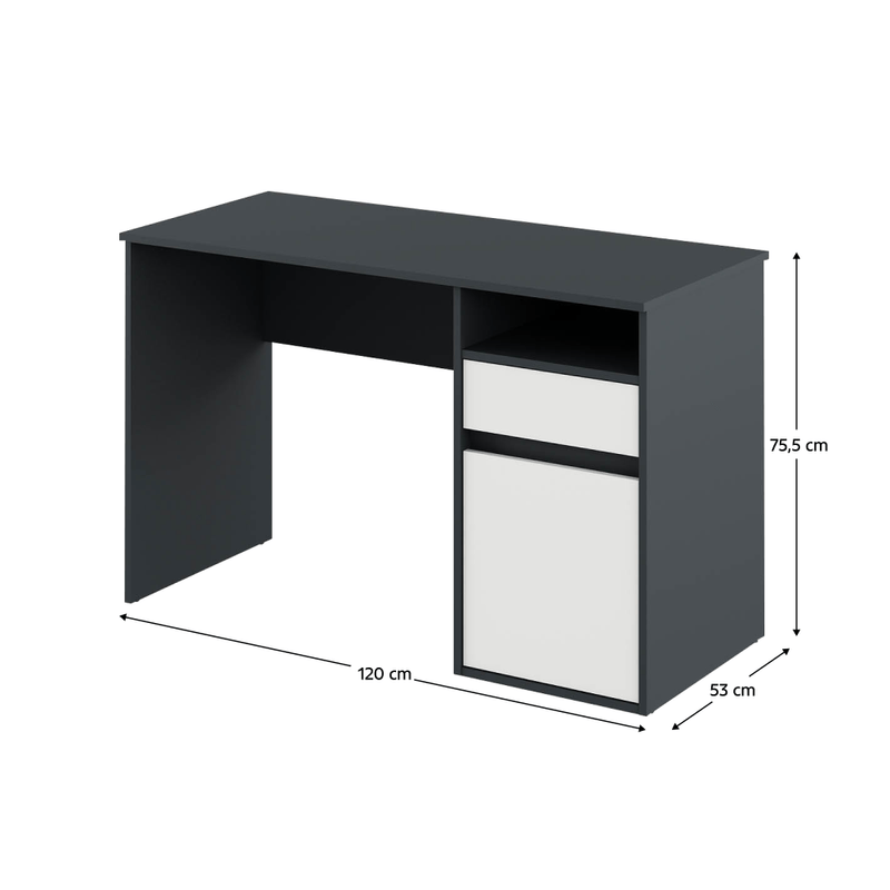 Casa si Gradina - Mobilier - Mese si birouri - Birouri - Masa pentru calculator, grafit/alb, BILI NEW - Infinity.ro