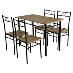 Casa si Gradina - Mobilier - Seturi de mobilier - Seturi mese si scaune - Set de sufragerie 1+4, stejar deschis/negru, PAON - Infinity.ro