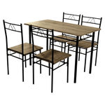 Casa si Gradina - Mobilier - Seturi de mobilier - Seturi mese si scaune - Set de sufragerie 1+4, stejar deschis/negru, PAON - Infinity.ro