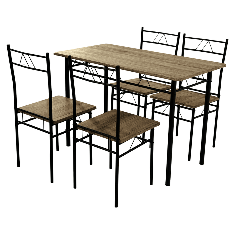 Casa si Gradina - Mobilier - Seturi de mobilier - Seturi mese si scaune - Set de sufragerie 1+4, stejar deschis/negru, PAON - Infinity.ro