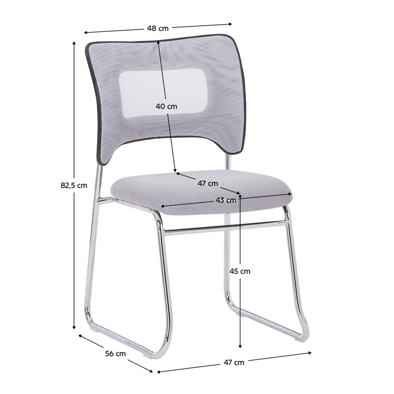 Casa si Gradina - Mobilier - Scaune si fotolii - Scaune - Scaun stivuibil, gri/crom, DELOS - Infinity.ro