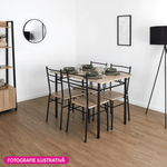 Casa si Gradina - Mobilier - Seturi de mobilier - Seturi mese si scaune - Set de sufragerie 1+4, stejar sonoma/negru, MAKO - Infinity.ro