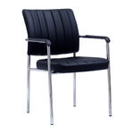 Casa si Gradina - Mobilier - Scaune si fotolii - Scaune - Scaun de sedinta, piele ecologica neagra/crom, FLORIN - Infinity.ro