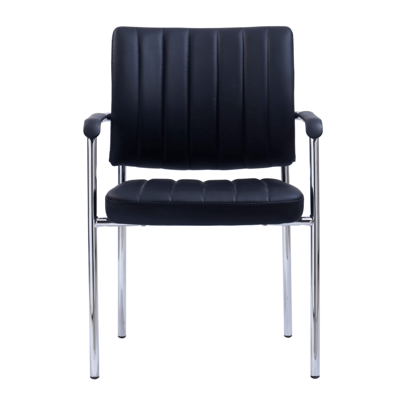 Casa si Gradina - Mobilier - Scaune si fotolii - Scaune - Scaun de sedinta, piele ecologica neagra/crom, FLORIN - Infinity.ro