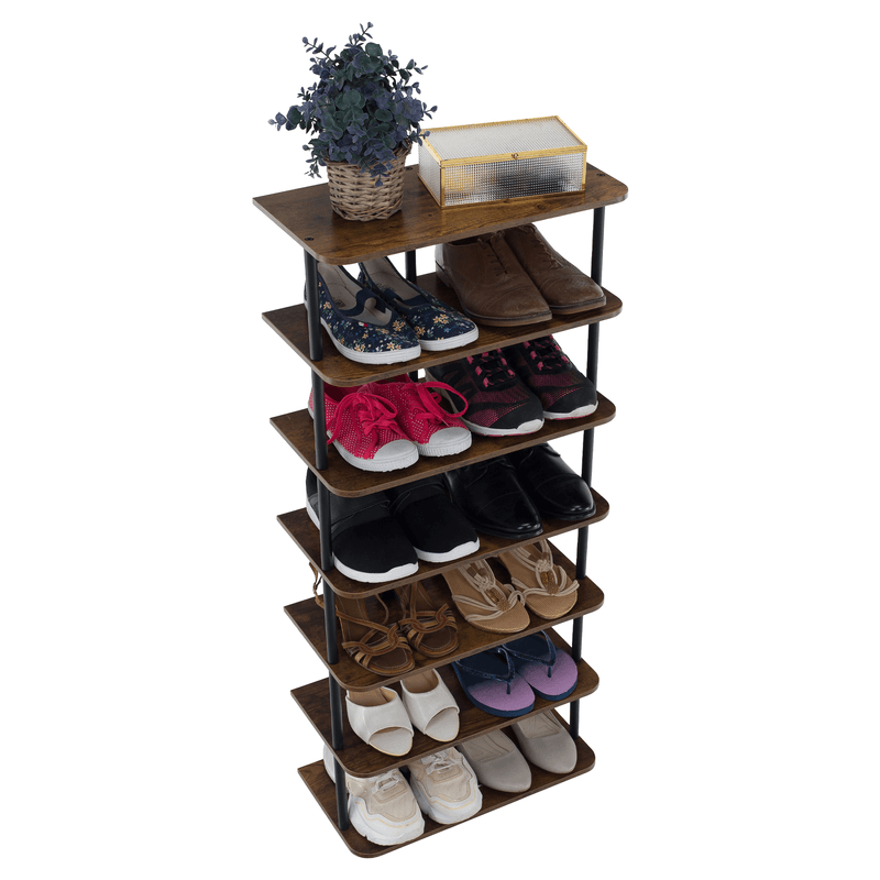 Casa si Gradina - Mobilier - Biblioteci si rafturi - Etajere - Raft multifunctional, negru/lemn rustic, ETUDA TIP 2 - Infinity.ro