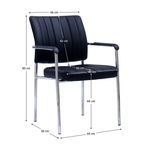 Casa si Gradina - Mobilier - Scaune si fotolii - Scaune - Scaun de sedinta, piele ecologica neagra/crom, FLORIN - Infinity.ro