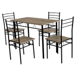 Casa si Gradina - Mobilier - Seturi de mobilier - Seturi mese si scaune - Set de sufragerie 1+4, stejar sonoma/negru, MAKO - Infinity.ro