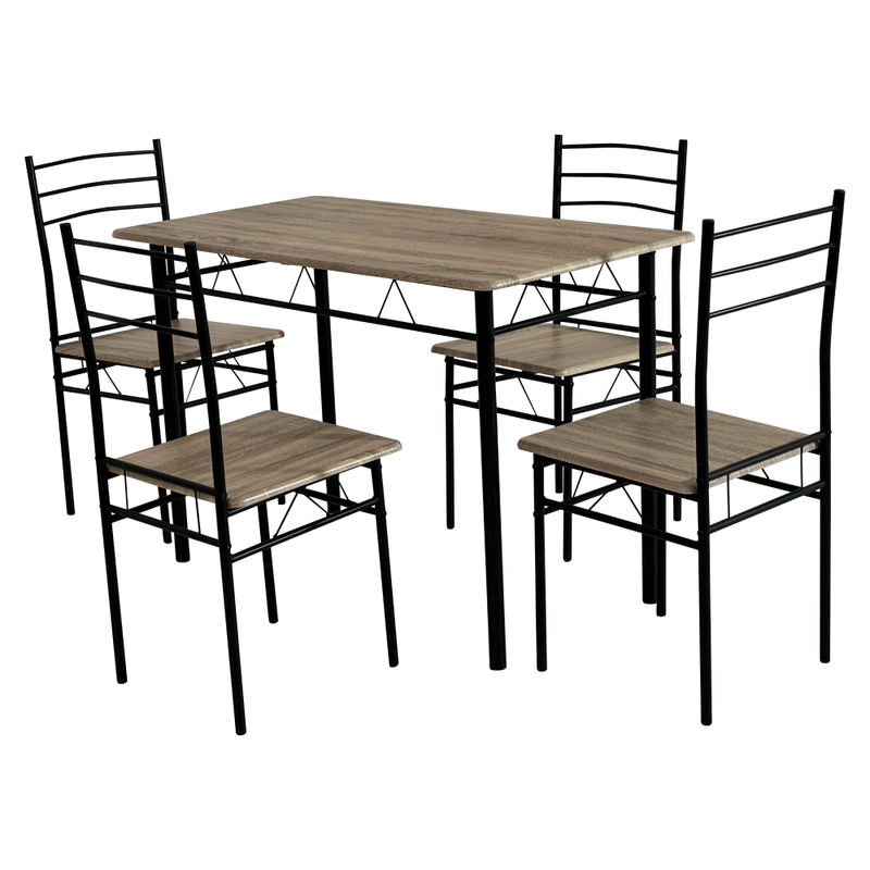 Casa si Gradina - Mobilier - Seturi de mobilier - Seturi mese si scaune - Set de sufragerie 1+4, stejar sonoma/negru, MAKO - Infinity.ro