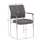 Casa si Gradina - Mobilier - Scaune si fotolii - Scaune - Scaun de sedinta, gri-brun Taupe, piele ecologica/crom, FLORIN - Infinity.ro