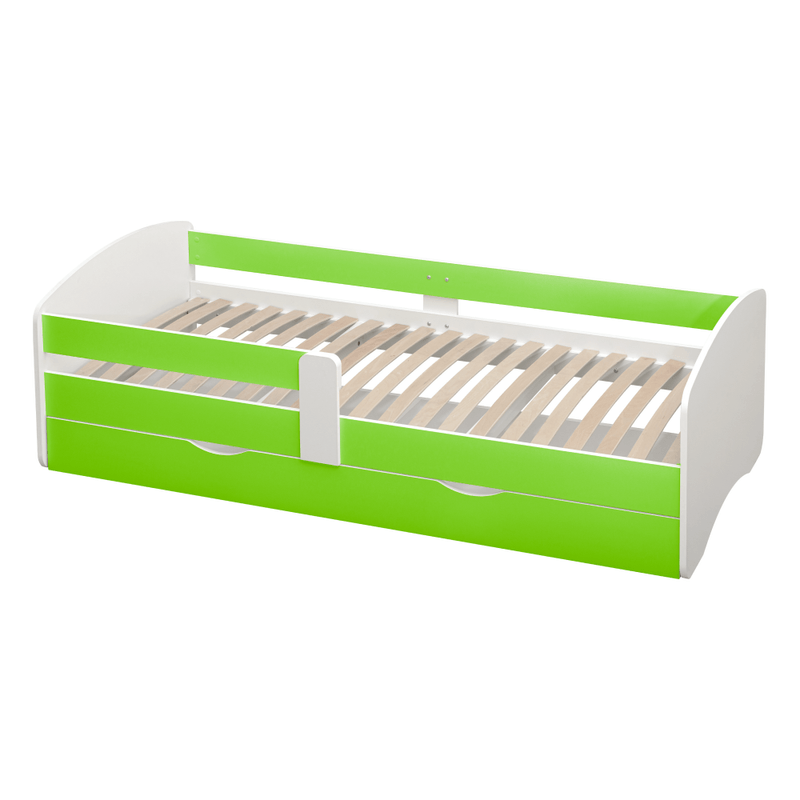 Casa si Gradina - Mobilier - Paturi si accesorii - Paturi - Pat cu somiera si spatiu de depozitare 80x160, alb/verde, COCOLINO - Infinity.ro