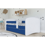 Casa si Gradina - Mobilier - Paturi si accesorii - Paturi - Pat cu lamele si spatiu de depozitare 90x200, alb/albastru, COCOLINO - Infinity.ro