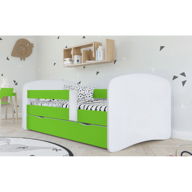 Casa si Gradina - Mobilier - Paturi si accesorii - Paturi - Pat cu somiera si spatiu de depozitare 80x160, alb/verde, COCOLINO - Infinity.ro