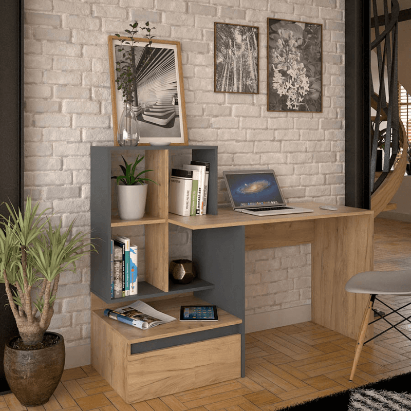 Casa si Gradina - Mobilier - Mese si birouri - Birouri - Masa PC, stejar artisan/grafit, NEREO 2 NEW - Infinity.ro