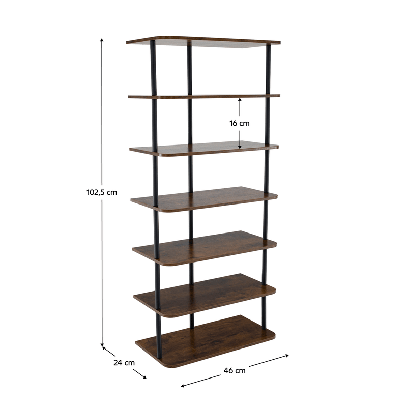 Casa si Gradina - Mobilier - Biblioteci si rafturi - Etajere - Raft multifunctional, negru/lemn rustic, ETUDA TIP 2 - Infinity.ro