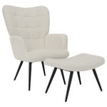 Casa si Gradina - Mobilier - Scaune si fotolii - Fotolii - Fotoliu cu suport pentru picioare, alb Velvet tesatura/negru, HABEN - Infinity.ro