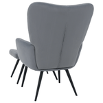 Casa si Gradina - Mobilier - Scaune si fotolii - Fotolii - Fotoliu cu suport pentru picioare, tesatura Velvet gri/negru, HABEN - Infinity.ro