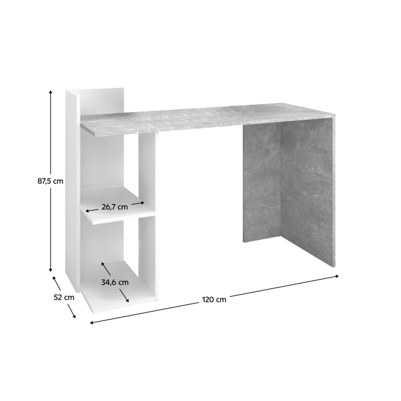Casa si Gradina - Mobilier - Mese si birouri - Birouri - Masa PC, beton/alb, ANDREO NEW - Infinity.ro
