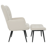 Casa si Gradina - Mobilier - Scaune si fotolii - Fotolii - Fotoliu cu suport pentru picioare, alb Velvet tesatura/negru, HABEN - Infinity.ro
