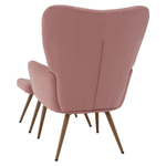 Casa si Gradina - Mobilier - Scaune si fotolii - Fotolii - Fotoliu cu suport pentru picioare, tesatura Velvet roz/stejar, HABEN - Infinity.ro