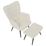 Casa si Gradina - Mobilier - Scaune si fotolii - Fotolii - Fotoliu cu suport pentru picioare, alb Velvet tesatura/negru, HABEN - Infinity.ro
