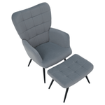 Casa si Gradina - Mobilier - Scaune si fotolii - Fotolii - Fotoliu cu suport pentru picioare, tesatura Velvet gri/negru, HABEN - Infinity.ro