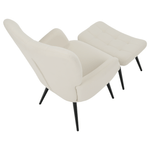 Casa si Gradina - Mobilier - Scaune si fotolii - Fotolii - Fotoliu cu suport pentru picioare, alb Velvet tesatura/negru, HABEN - Infinity.ro