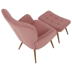 Casa si Gradina - Mobilier - Scaune si fotolii - Fotolii - Fotoliu cu suport pentru picioare, tesatura Velvet roz/stejar, HABEN - Infinity.ro