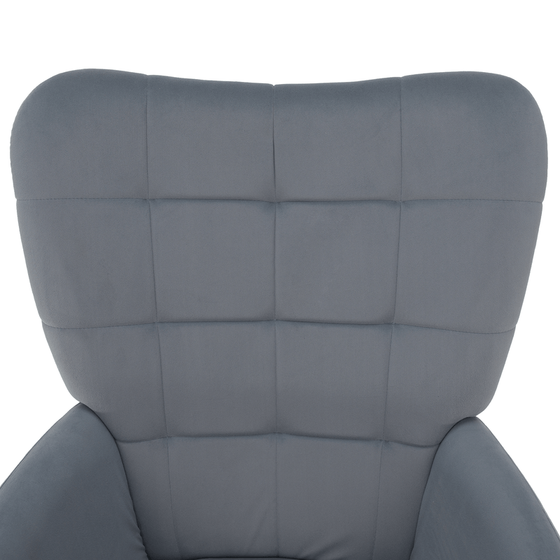 Casa si Gradina - Mobilier - Scaune si fotolii - Fotolii - Fotoliu cu suport pentru picioare, tesatura Velvet gri/negru, HABEN - Infinity.ro