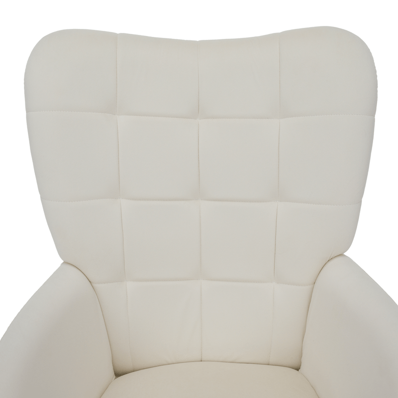 Casa si Gradina - Mobilier - Scaune si fotolii - Fotolii - Fotoliu cu suport pentru picioare, alb Velvet tesatura/negru, HABEN - Infinity.ro