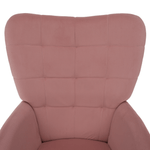 Casa si Gradina - Mobilier - Scaune si fotolii - Fotolii - Fotoliu cu suport pentru picioare, tesatura Velvet roz/stejar, HABEN - Infinity.ro