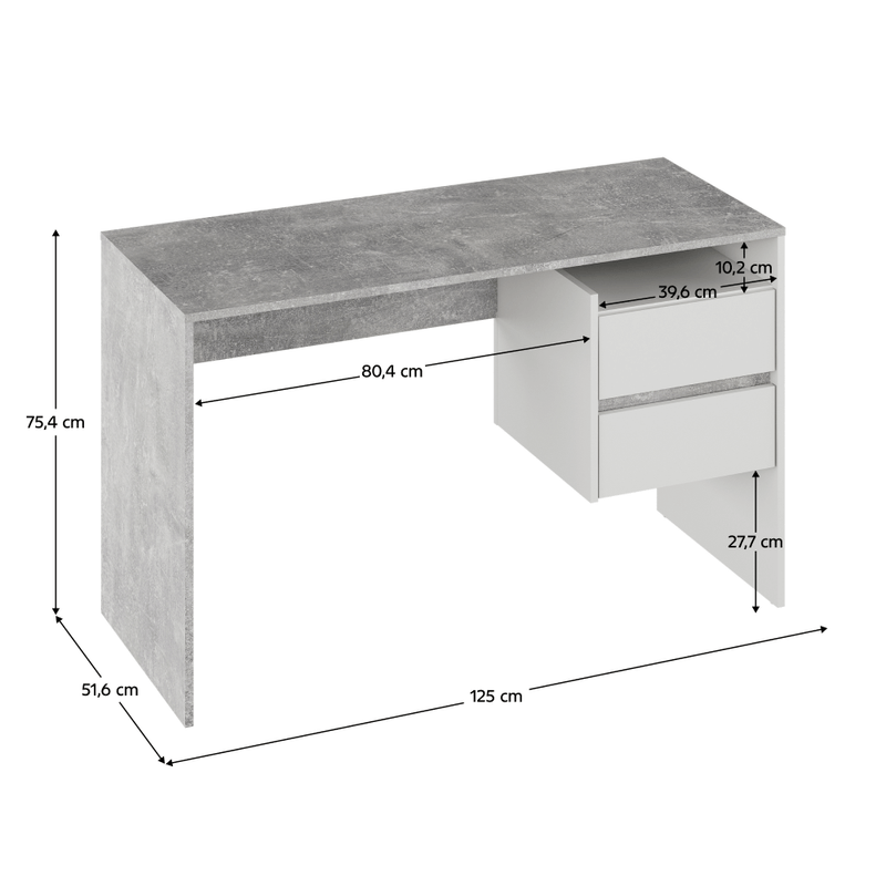 Casa si Gradina - Mobilier - Mese si birouri - Birouri - Masa PC, beton/alb, TULIO NEW - Infinity.ro
