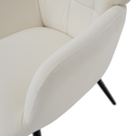 Casa si Gradina - Mobilier - Scaune si fotolii - Fotolii - Fotoliu cu suport pentru picioare, alb Velvet tesatura/negru, HABEN - Infinity.ro