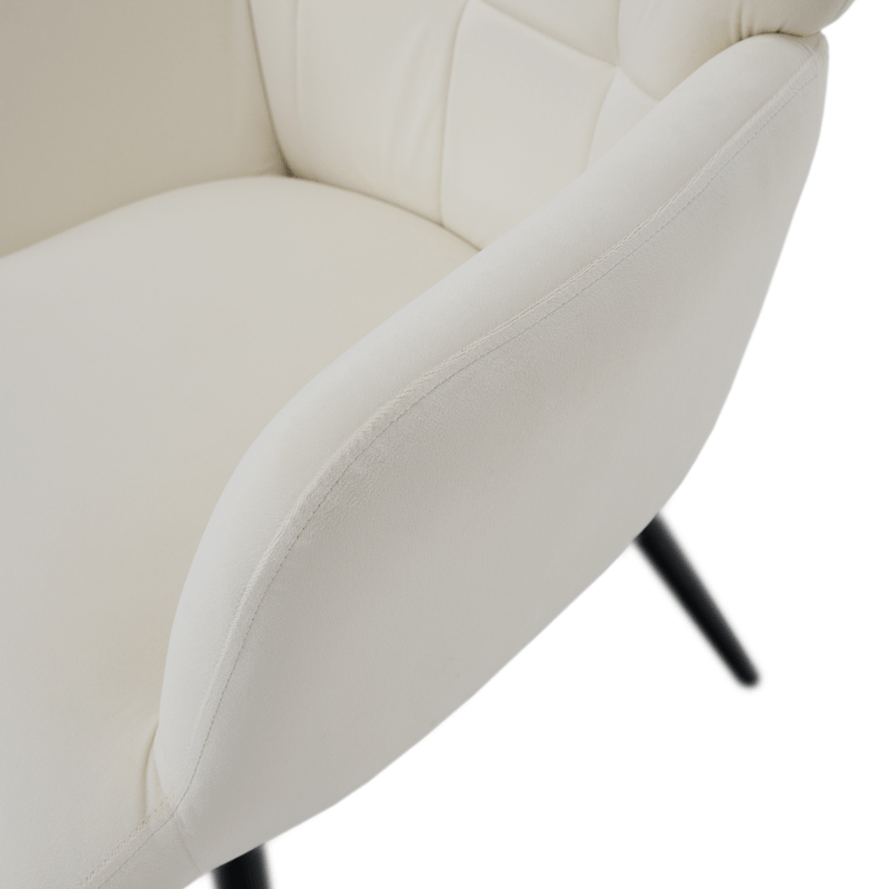 Casa si Gradina - Mobilier - Scaune si fotolii - Fotolii - Fotoliu cu suport pentru picioare, alb Velvet tesatura/negru, HABEN - Infinity.ro