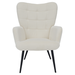 Casa si Gradina - Mobilier - Scaune si fotolii - Fotolii - Fotoliu cu suport pentru picioare, alb Velvet tesatura/negru, HABEN - Infinity.ro