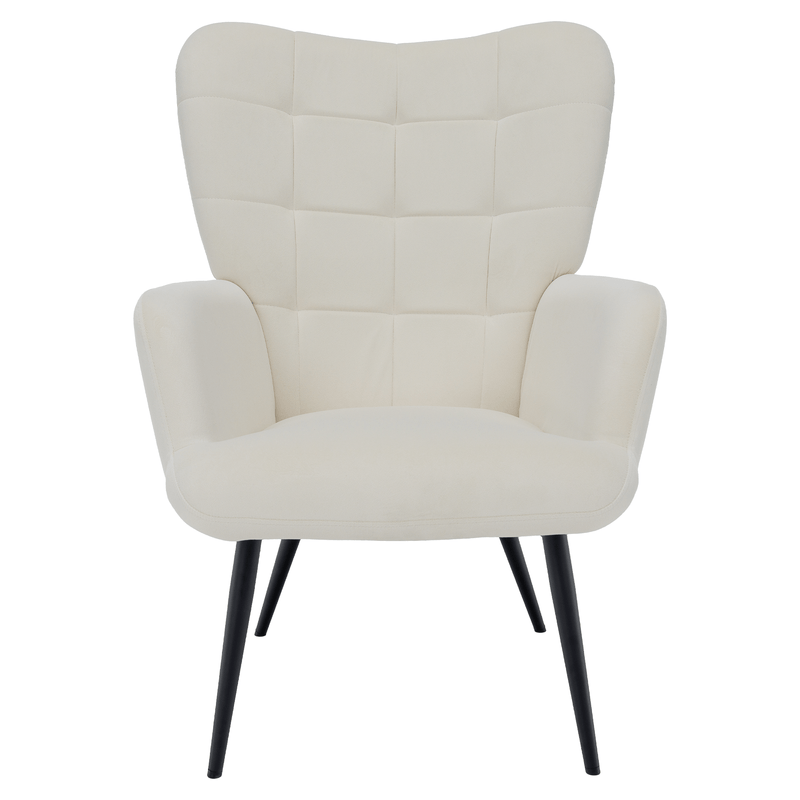 Casa si Gradina - Mobilier - Scaune si fotolii - Fotolii - Fotoliu cu suport pentru picioare, alb Velvet tesatura/negru, HABEN - Infinity.ro