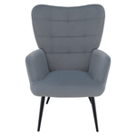 Casa si Gradina - Mobilier - Scaune si fotolii - Fotolii - Fotoliu cu suport pentru picioare, tesatura Velvet gri/negru, HABEN - Infinity.ro