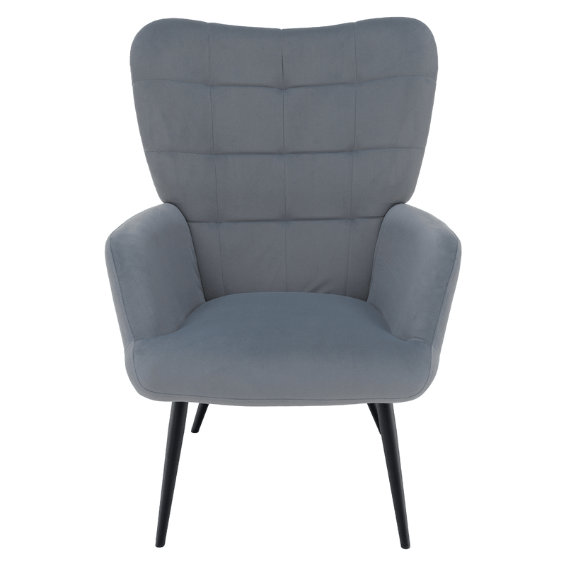 Casa si Gradina - Mobilier - Scaune si fotolii - Fotolii - Fotoliu cu suport pentru picioare, tesatura Velvet gri/negru, HABEN - Infinity.ro