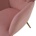 Casa si Gradina - Mobilier - Scaune si fotolii - Fotolii - Fotoliu cu suport pentru picioare, tesatura Velvet roz/stejar, HABEN - Infinity.ro