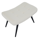 Casa si Gradina - Mobilier - Scaune si fotolii - Fotolii - Fotoliu cu suport pentru picioare, alb Velvet tesatura/negru, HABEN - Infinity.ro