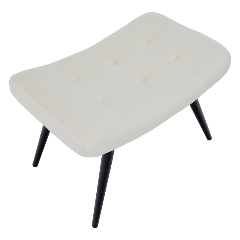 Casa si Gradina - Mobilier - Scaune si fotolii - Fotolii - Fotoliu cu suport pentru picioare, alb Velvet tesatura/negru, HABEN - Infinity.ro
