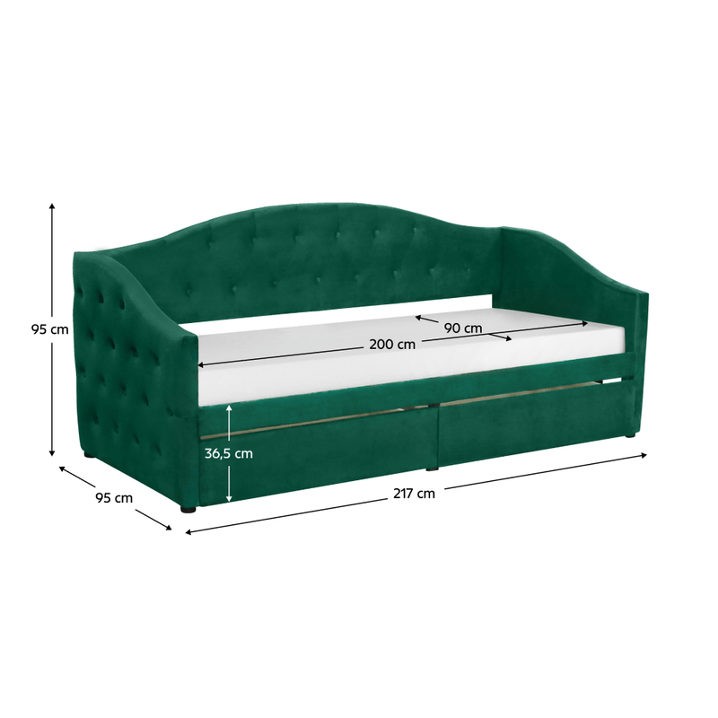 Casa si Gradina - Mobilier - Paturi si accesorii - Paturi - Pat cu spatiu de depozitare, 90x200, tesatura Velvet catifea, ZASKA - Infinity.ro