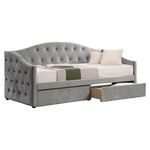 Casa si Gradina - Mobilier - Paturi si accesorii - Paturi - Pat cu spatiu de depozitare, 90x200, tesatura Velvet gri, ZASKA - Infinity.ro