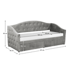 Casa si Gradina - Mobilier - Paturi si accesorii - Paturi - Pat cu spatiu de depozitare, 90x200, tesatura Velvet gri, ZASKA - Infinity.ro