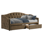 Casa si Gradina - Mobilier - Paturi si accesorii - Paturi - Pat cu spatiu de depozitare, 90x200, tesatura Velvet maro, ZASKA - Infinity.ro
